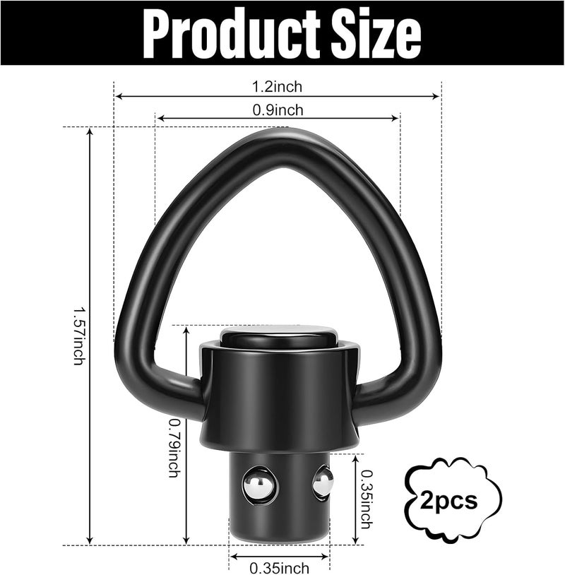 NEATABY Quick Detach Sling Swivel Attachments, Heavy Duty Button-Operated Mount, Two Point and Traditional Sling Swivel, Black - Image 2